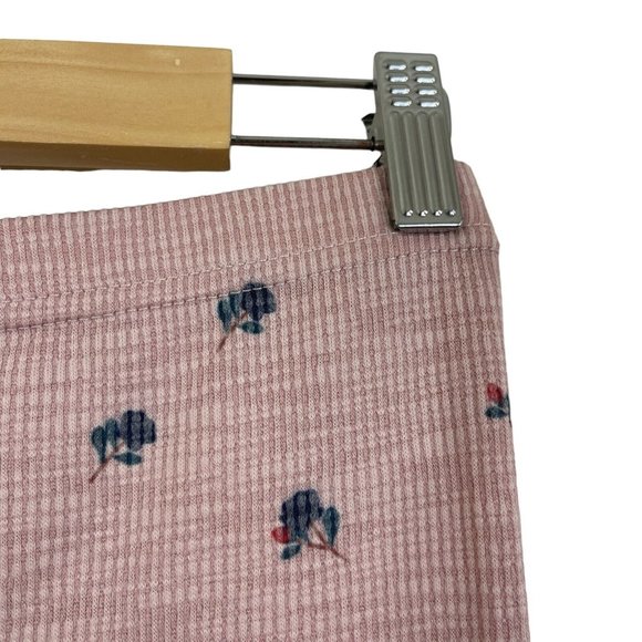 NEW Anthropologie Medium Large M/L Waffle Leggings Thermal Floral Pink Pants - Picture 6 of 15